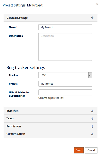 Trac Project Settings